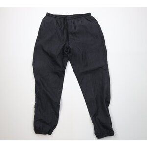 Vintage 90s Wilson Mens Large Distressed Lined Windbreaker Joggers Pants Black